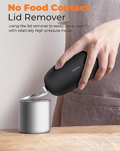 Canslab Rechargeable Electric Can Openers for Kitchen for Seniors with Arthritis- USB Battery Automatic Can Opener for Any Size Can - Smooth Edge, Handsfree, Easy One Touch Side Cut Opener, Black