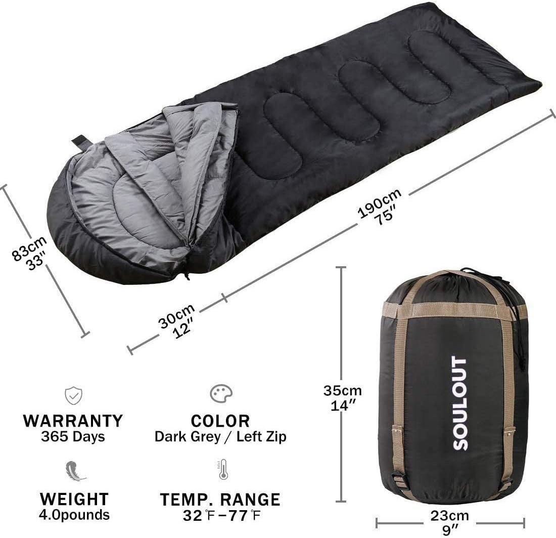 Sleeping Bag,3-4 Seasons Warm Cold Weather Lightweight, Portable, Waterproof Sleeping Bag with Compression Sack for Adults & Kids - Indoor & Outdoor: Camping, Backpacking, Hiking