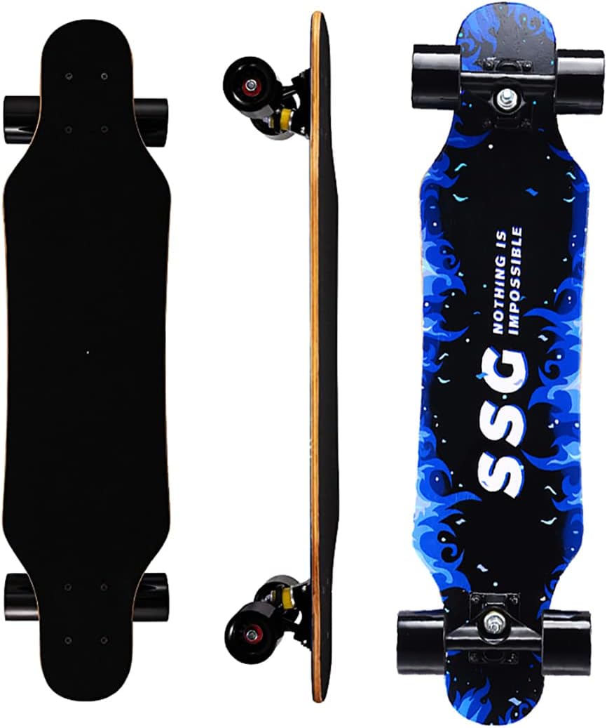 31In Kids Longboard Skateboard 7 Layers Pro Complete Carving Cruiser longboards for Beginner