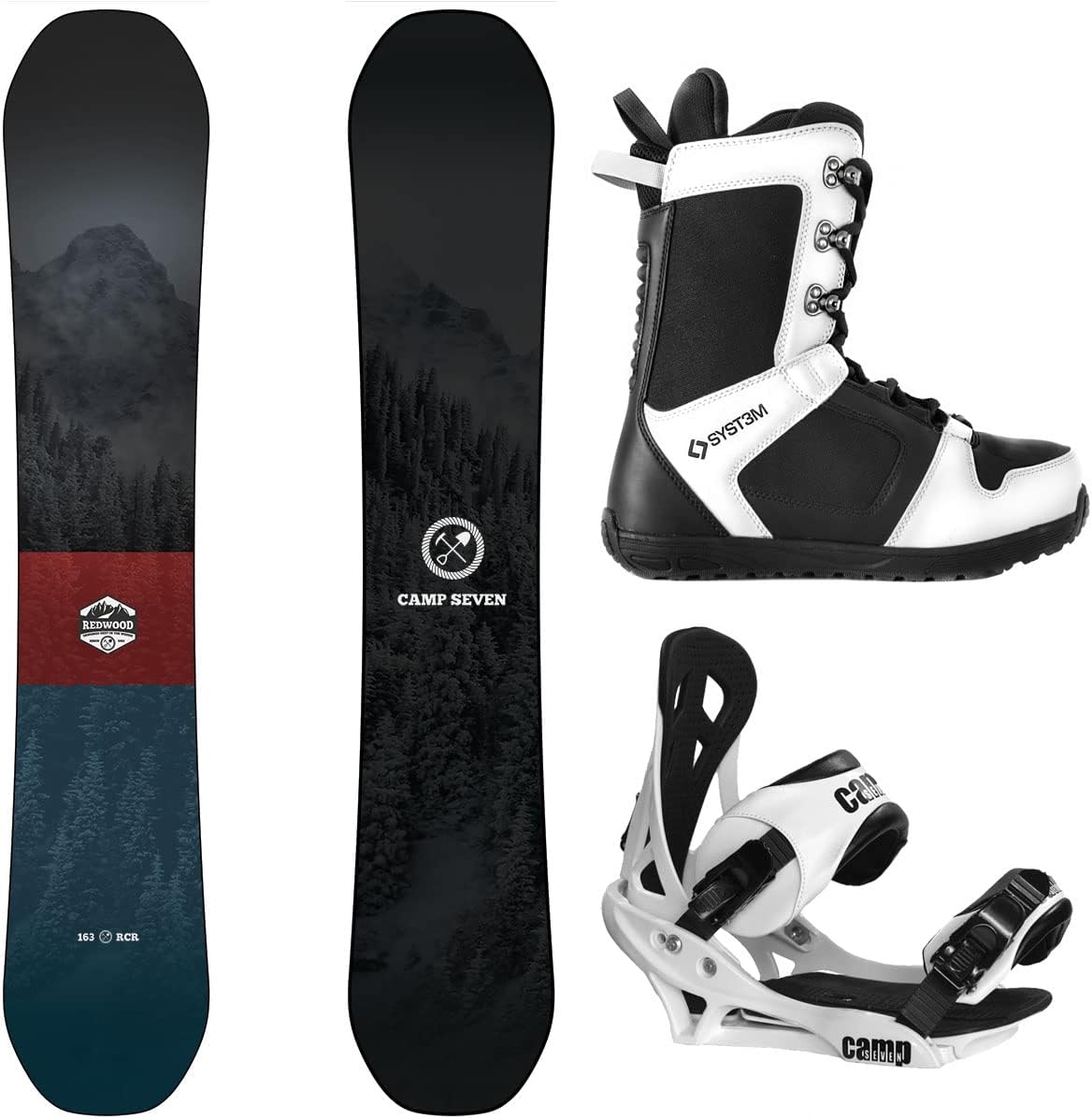 Redwood and Summit Men's Complete Snowboard Package New 2024