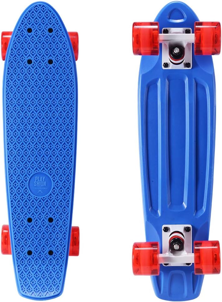 Mini Cruiser Skateboard for Kids, Beginners, and Adults - Lightweight and Portable 22 Inch Skateoard for Easy Riding - Supports Up to 300 lbs