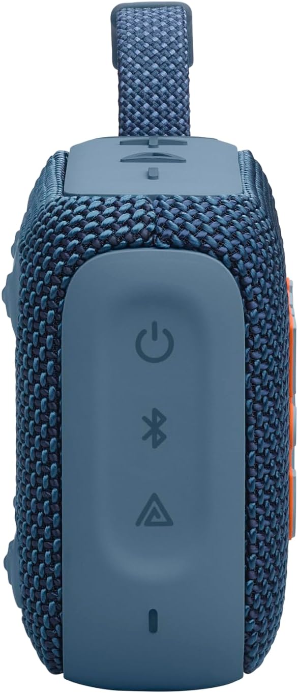 JBL Go 4 - Ultra-Portable, Waterproof and Dustproof Bluetooth Speaker, Big Pro Sound with punchy bass, 7-Hour Built-in Battery, Made in part with recycled materials (Blue)