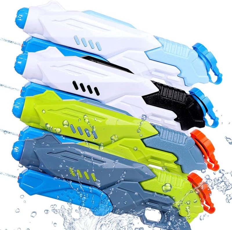 4 Pack Water Guns for Kids Ages 4-8-12 Water Squirt Guns 300cc Blasters Bulk Soaker Summer Swimming Pool Beach Powerful Water Pistol Fighting Family Toys Outdoor Game Ideas Gift for Boys Girls Adults