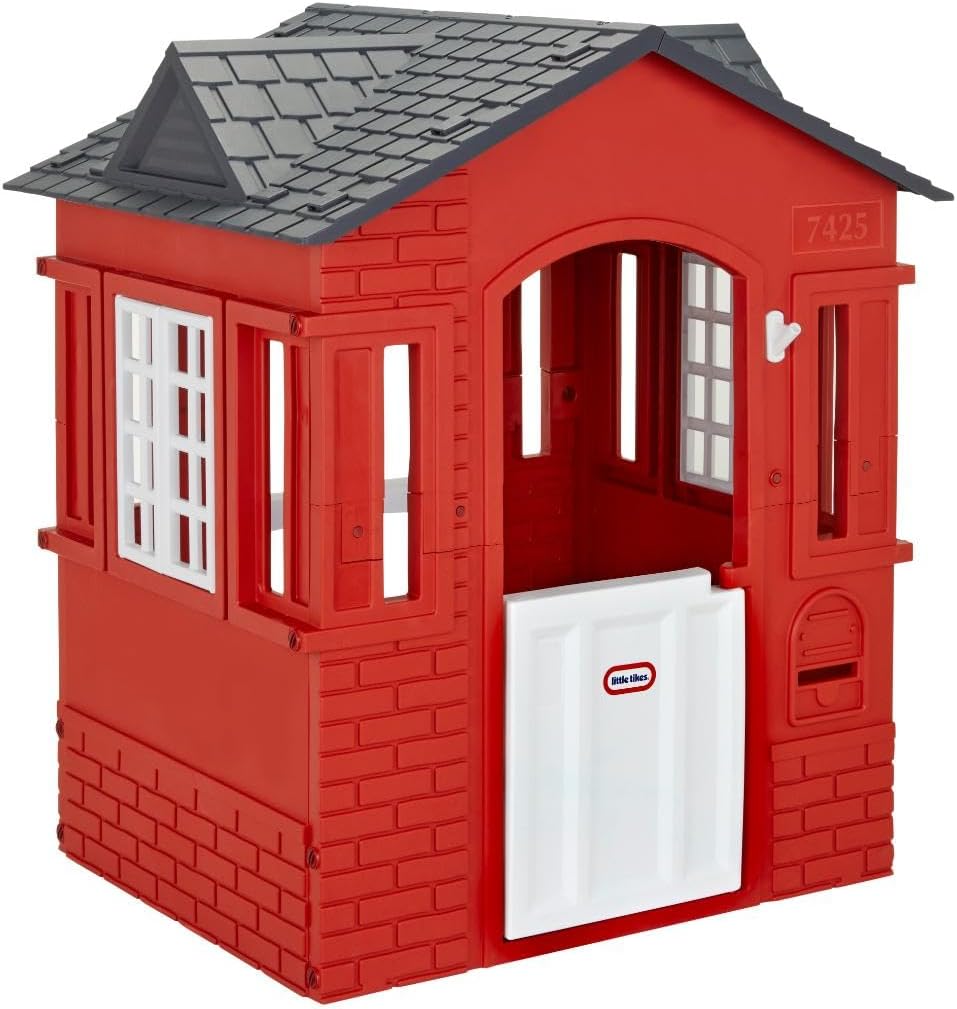 Little Tikes Cape Cottage Playhouse with Working Door, Windows, and Shutters - Red| For Kids 2-6 Years Old