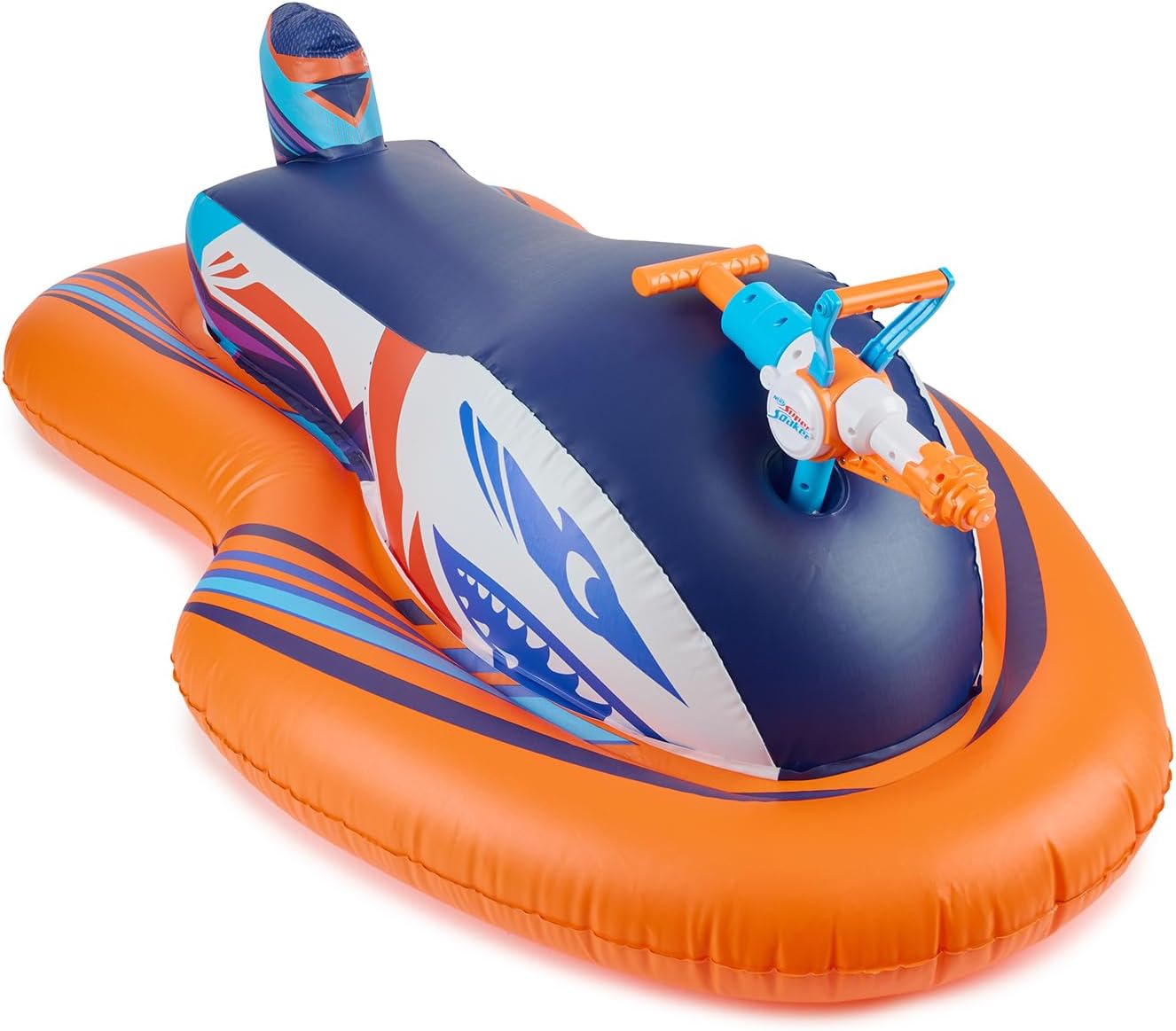 NERF Super Soaker Stormforce Ride-On Racer – Inflatable Pool Float with Pool-Fed Mega Water Blaster