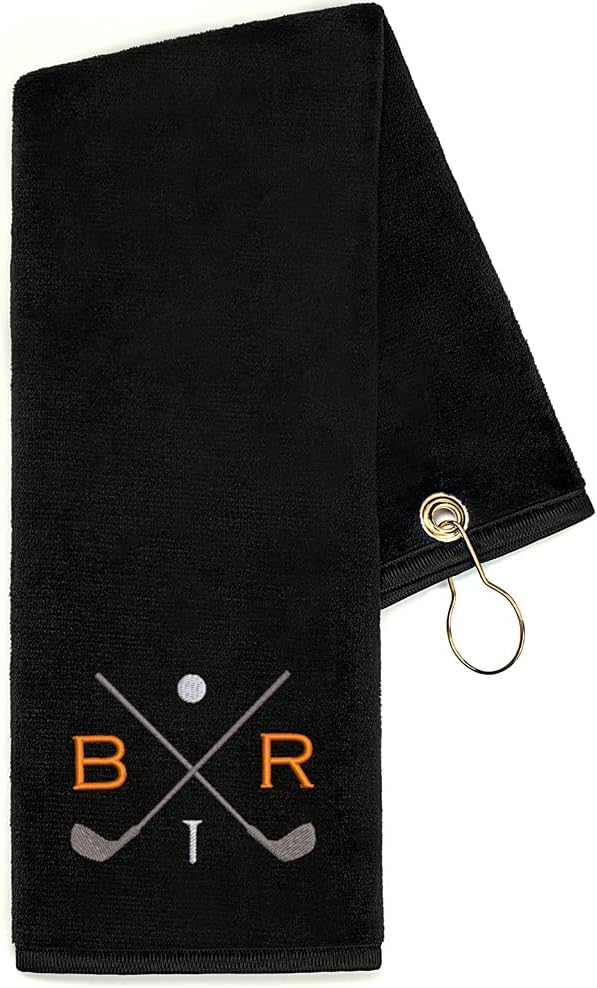 Lifetime Creations Personalized Golf Towel - Custom Embroidered with Initials, Golf Gift Accessories for Men, Women, Groomsmen, Dad, Father's Day, Golfer Present Monogrammed