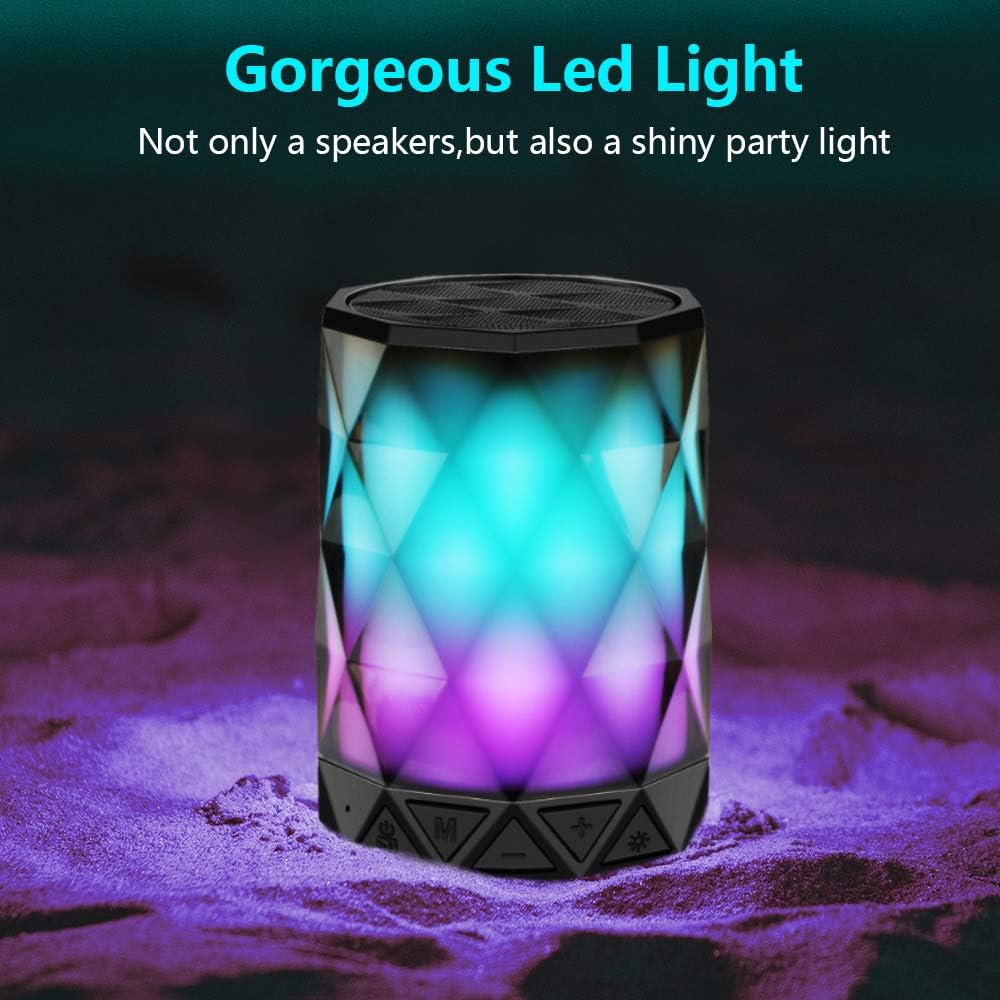 LFS Portable Bluetooth Speakers, Night Light Waterproof, Lightweight Portable Speakers for Travel, Pool, Beach, Biking, Kayak, Gifts for Kids, Women