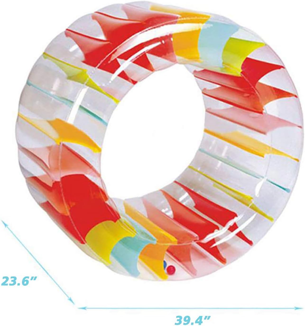 MorTime Inflatable Roller Float, 40'' Colorful Water Wheel, Swimming Pool Roller Toy for Kids and Adults Outdoors