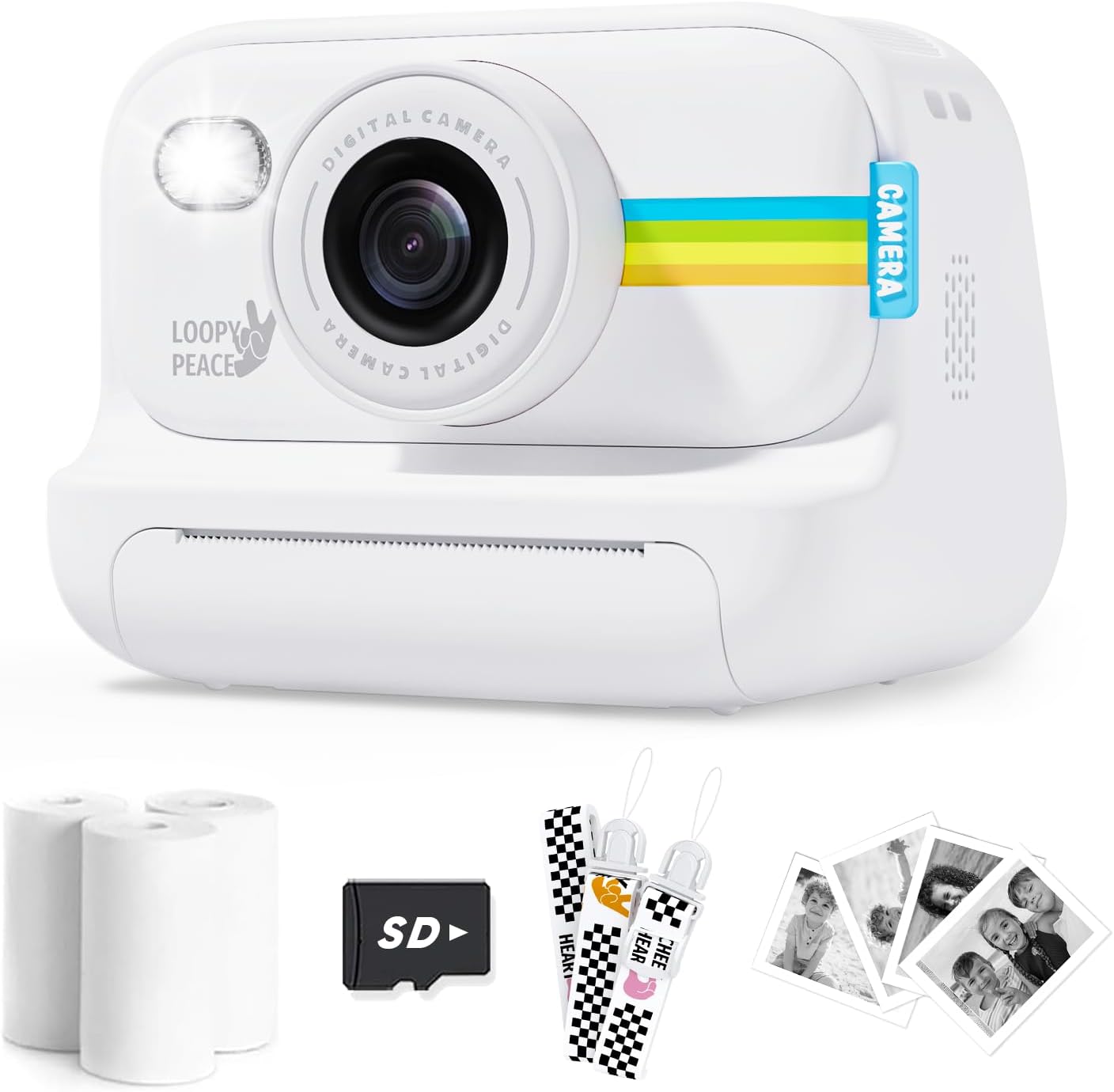 Kids Camera Instant Print, Christmas Birthday Gifts for Girls and Boys Age 3-12,1080P Kids Instant Cameras That Print Photos,Portable Toddler Toy for 3 4 5 6 7 8 9 10 11 Year Old Boys White