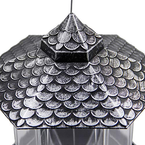 Twinkle Star Wild Bird Feeder Hanging for Garden Yard Outside Decoration, Hexagon Shaped Outside Hanging Bird Feeders for Outdoors Squirrel Proof, Cardinal Bird Feeder (Silver)