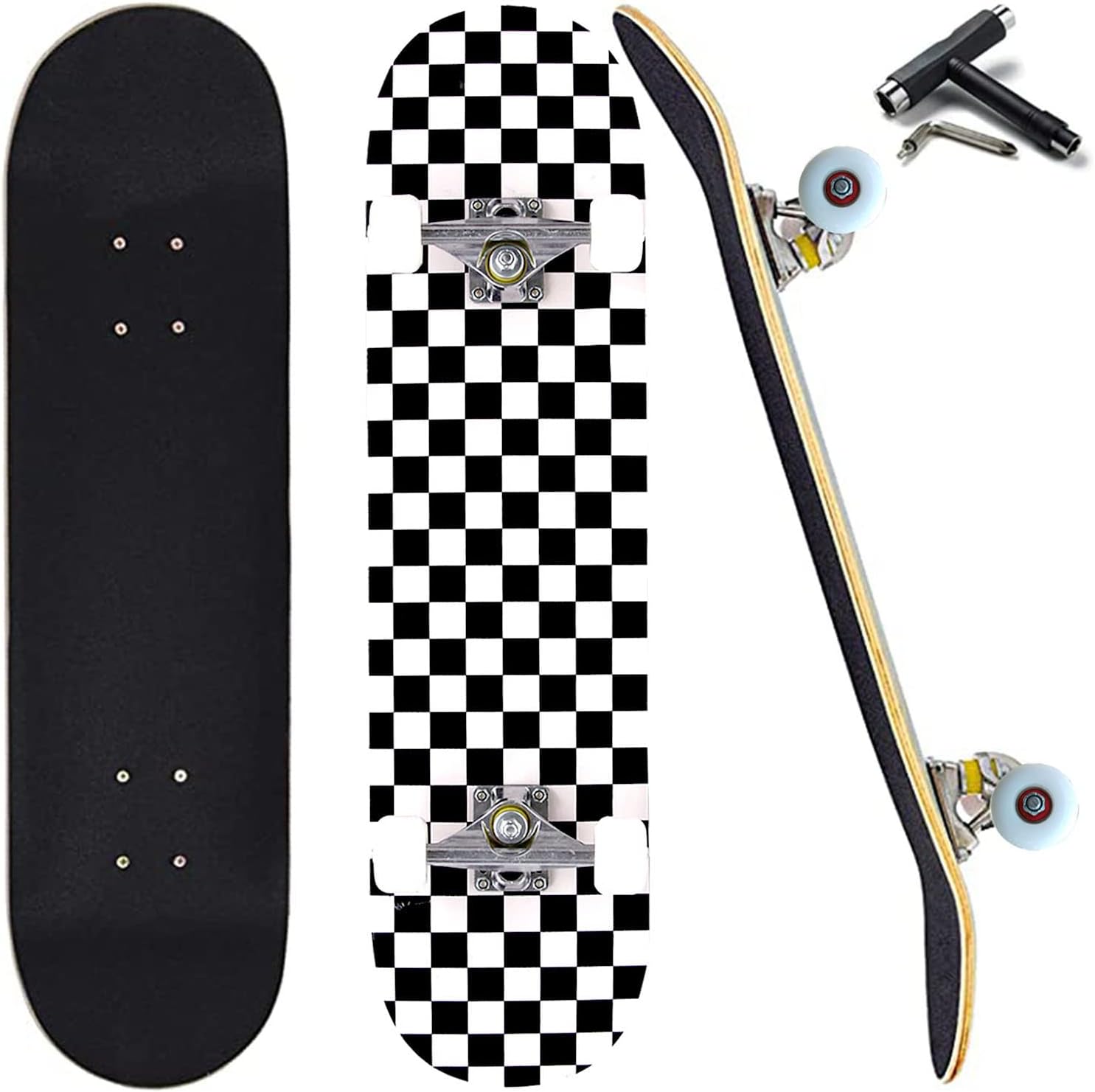 Skateboards for Beginners Adults Teens Youths Kids Boys Girls 31"x8" Standard Complete Skateboard 7 Layer Canadian Maple Double Kick Concave Skate Boards