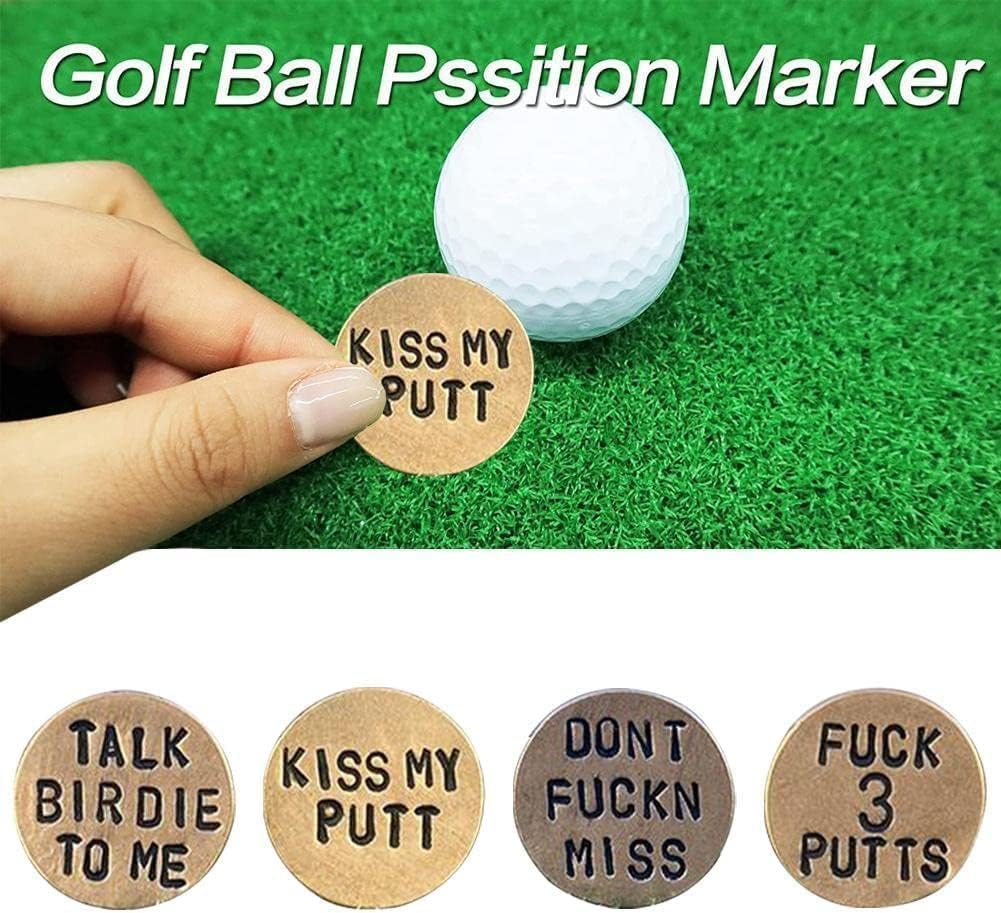 Adult Humor Novelty Golf Ball Markers Funny Golf Ball Marker for Men with Funny Words Unique Golf Gag Gifts for Men or Women Golfers