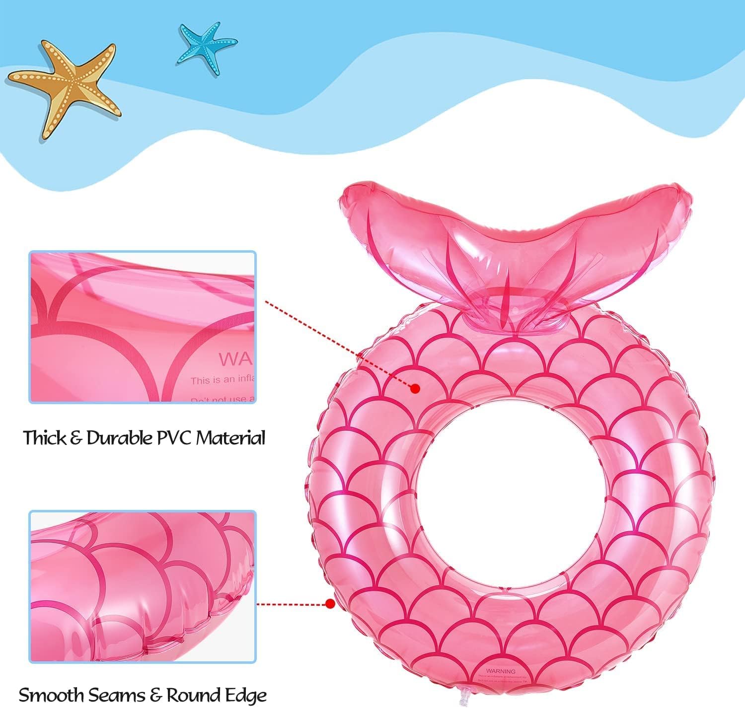 MoKo Inflatable Swimming Ring, Children Cute Pool Float Tube Decorations Swim Tubes Outdoor Pool Beach Water Floats Party Supplies Kids Floaties