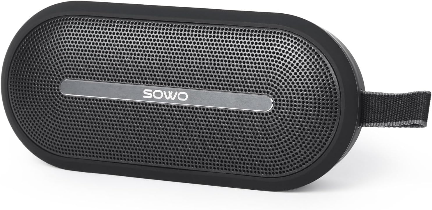 SOWO Portable Bluetooth Speaker with Powerful Bass - Wireless Speaker with Partyboom Technology - 30W, IP67 Waterproof - Stereo Sound for Outdoor, Camping and Travel Use - Black