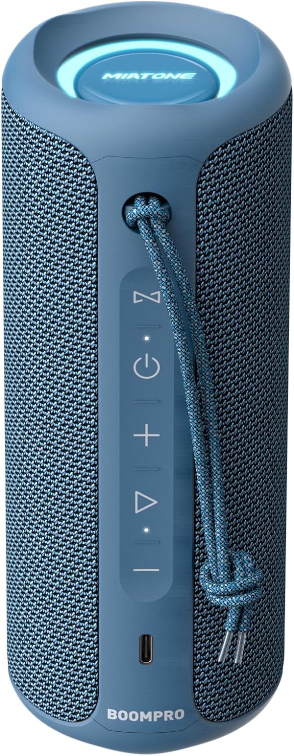 MIATONE Portable Bluetooth Speakers 36W Stereo Sound Bass Boost, Bluetooth 5.3 TWS Pairing (Blue)