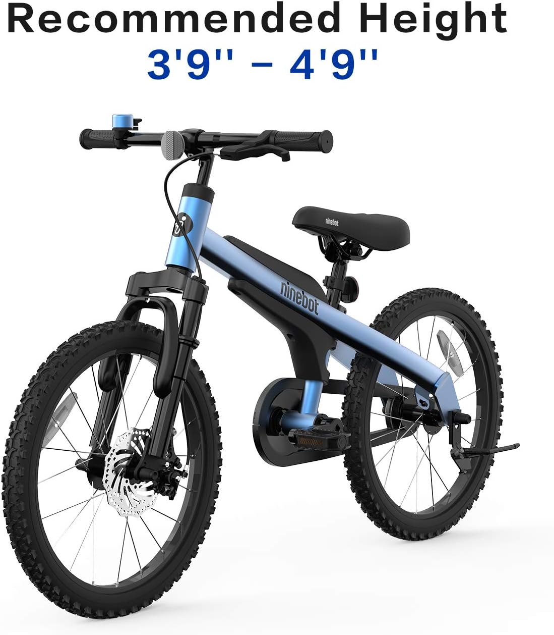 Segway Ninebot 18" Kids Bike Ages 5-10, w/Aerospace Aluminum Frame, Enclosed Chain, Shock Absorbing Suspension, Disc Brakes and Kickstand - Red & Blue