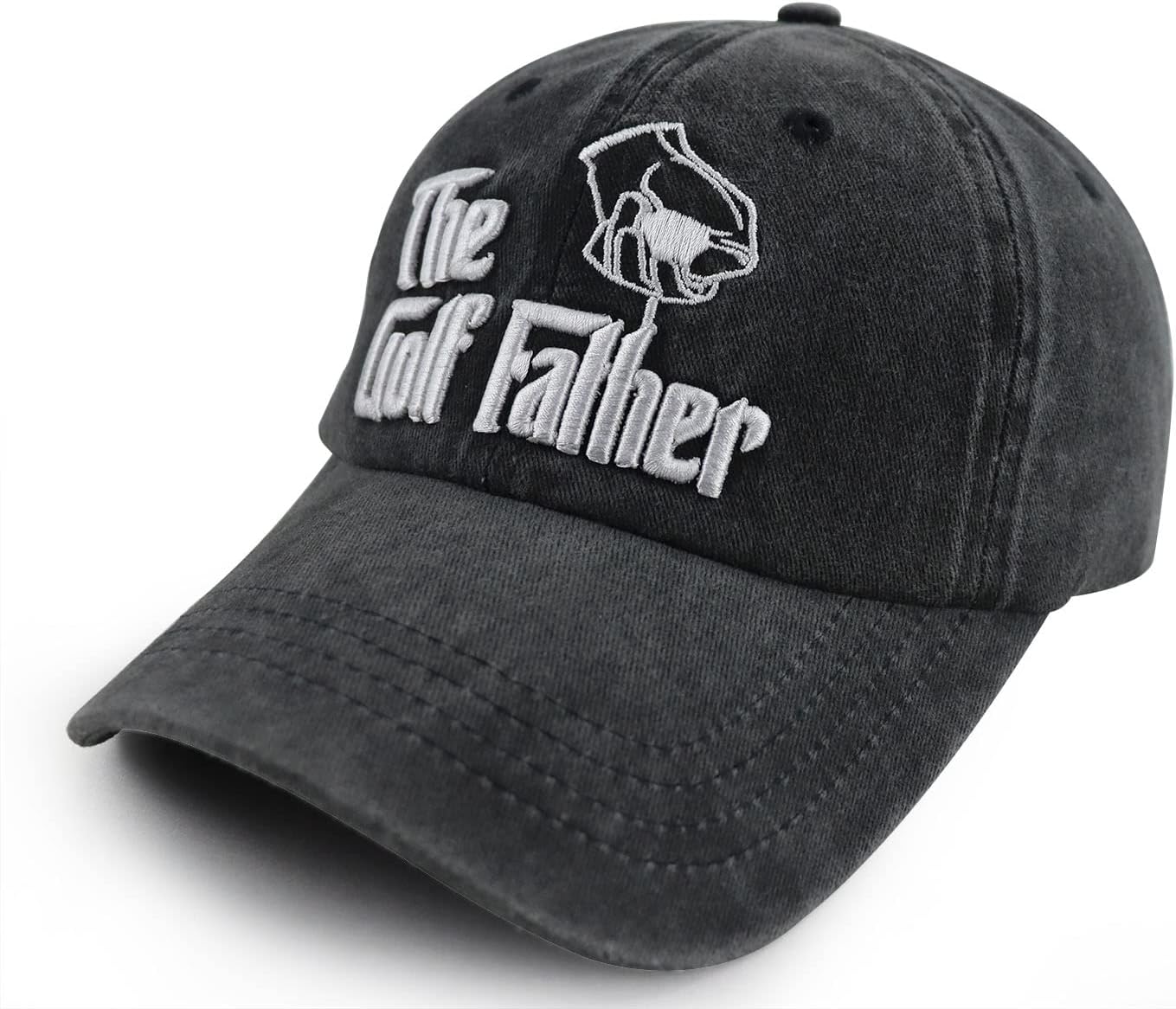 The Golf Father Baseball Cap for Men, Funny 3D Embroidered Adjustable Cotton Golf Gifts Dad Hat