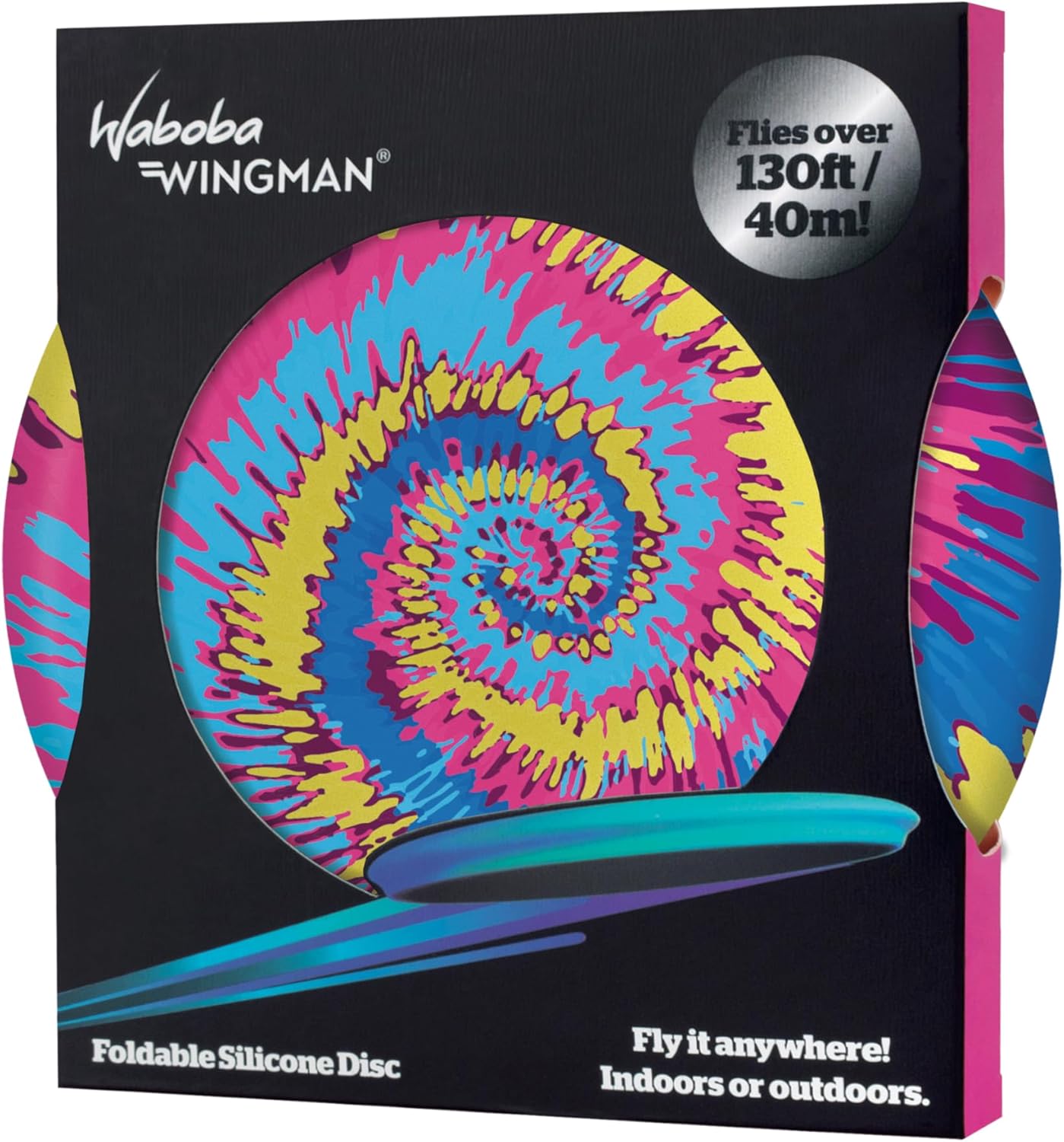 Waboba Wingman-Foldable Silicone Disc-Fly Straight and Far, Perfect for Kids and Adults (Tie Dye)