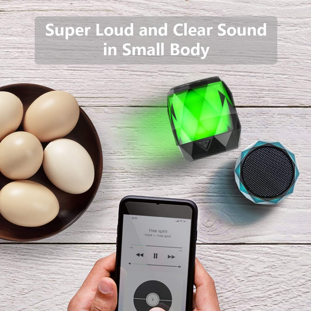 LFS Portable Bluetooth Speaker with Lights, Night Light Wireless Magnetic Waterproof Speaker, 7 Color LED Auto-Changing,TWS,Perfect Mini Speaker for Shower, Home, Outdoor (Multicolor)