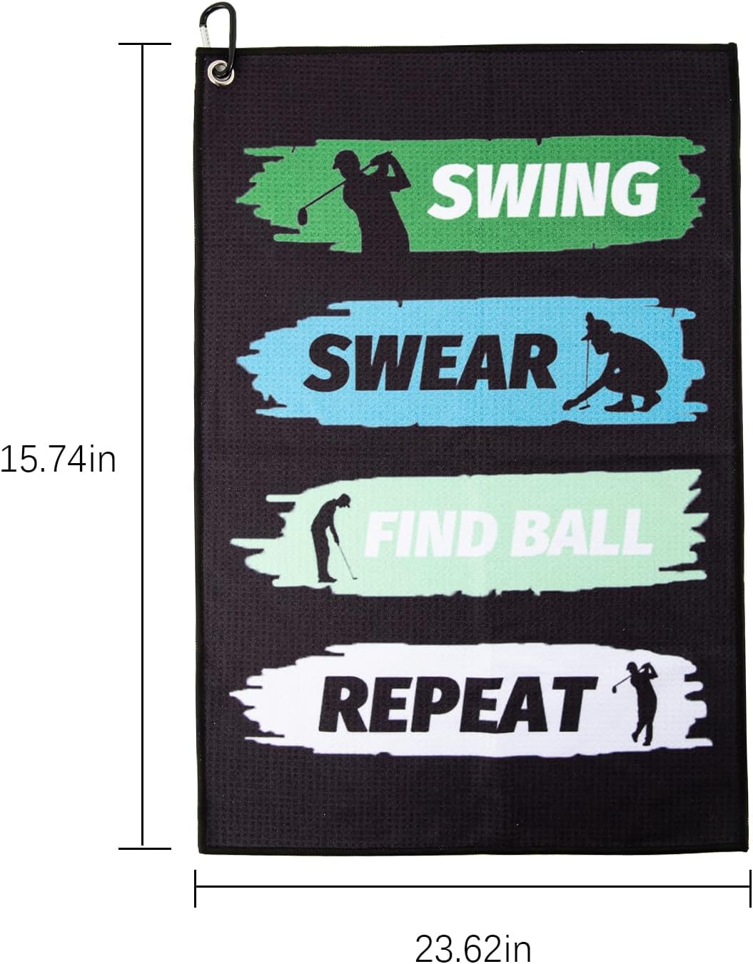 Funny Golf Towel Printed Golf Towels - Golf Bags with Clip,Microfiber Fabric Waffle Embroidered Towels Golf Accessories Golf Gifts for Men Women Golf Fan Golfer