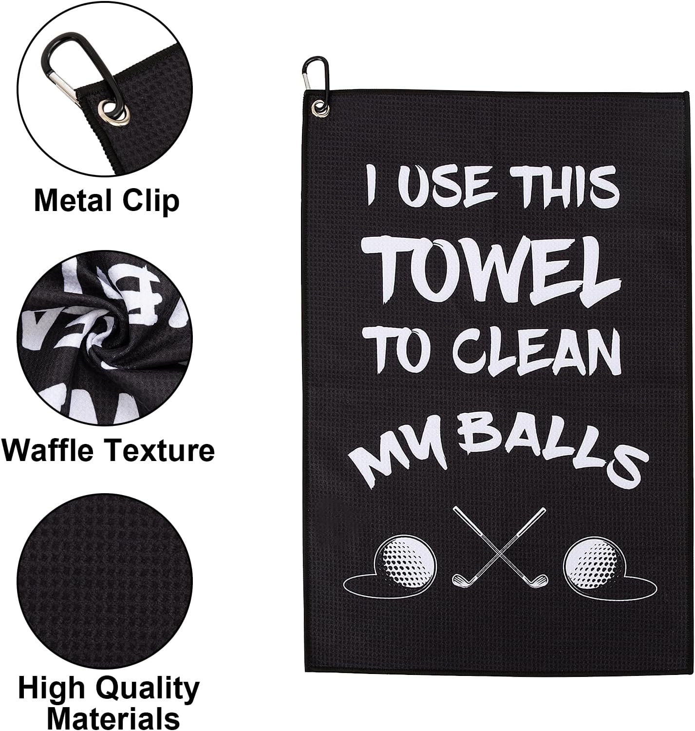 Microfiber Golf Towel,Printed Funny Golf Towels for Men,Golf Towels for Golf Bags with Clip,Funny Golf Gifts for Men Husband Boyfriend Dad,Golf Lover Gifts,Birthday Gifts for Golf Fan,Golf Accessories