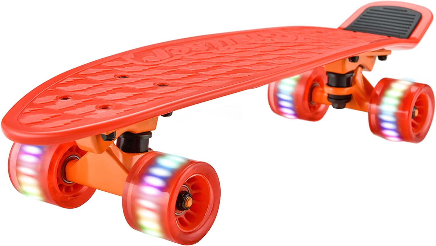 'Standard Skateboard Mini Cruiser - 6'' PP Deck Complete Double Kick Skate Board w/ 3.25'' Aluminum Alloy Truck, PU Wheels w/LED Light - for Kids, Teens, Adults'