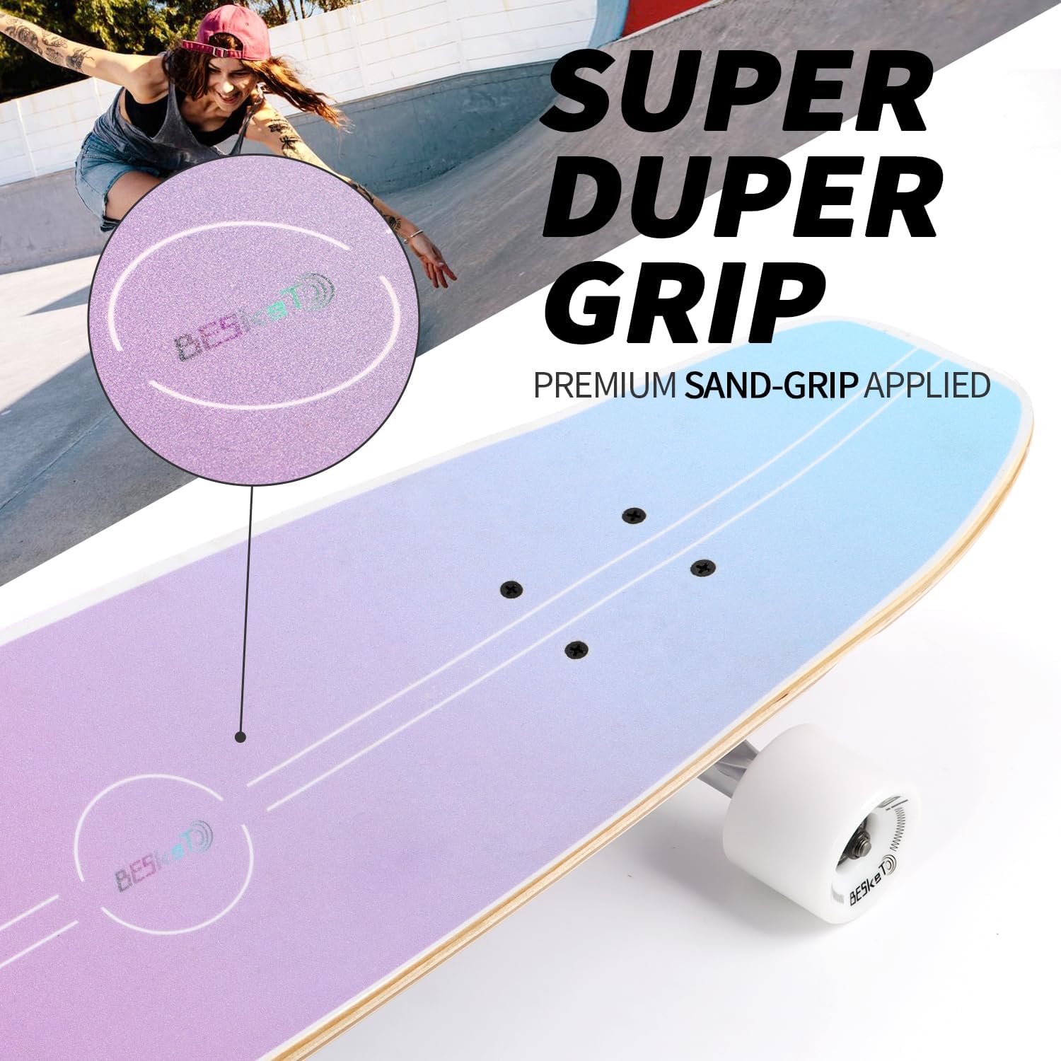 Cruiser Skateboards for Kids, 32x9 inch Complete Skateboard for Boys Girls, Mini Cruiser Longboard Made for Beginners, 7 Layer Canadian Maple Skate Boards for Teens Youths and Adults…