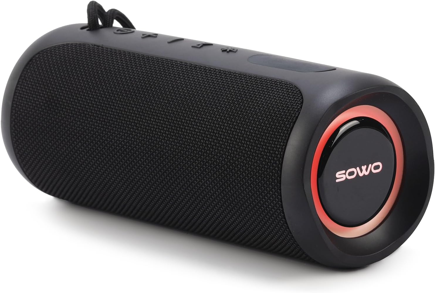 SOWO Waterproof Bluetooth Speaker Wireless- Portable Speaker Loud with Built-in Subwoofer and Tweeter, Extra Bass, Stereo Sound, IP67, Colorful Lights for Party, Outdoor, Camping - Black