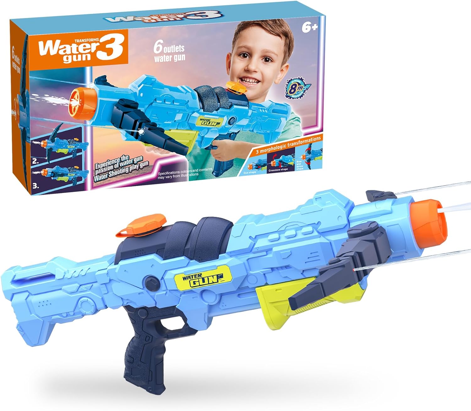 Water Guns for Kids Ages 4, 5, 8, 12+, Adults Super Water Blaster Soaker Squirt Guns, 4 JET Modes Powerful Pump-Action Crossbows Gun, Long Range Water Pistol Toy Gifts for Summer Beach Pool Yard Games