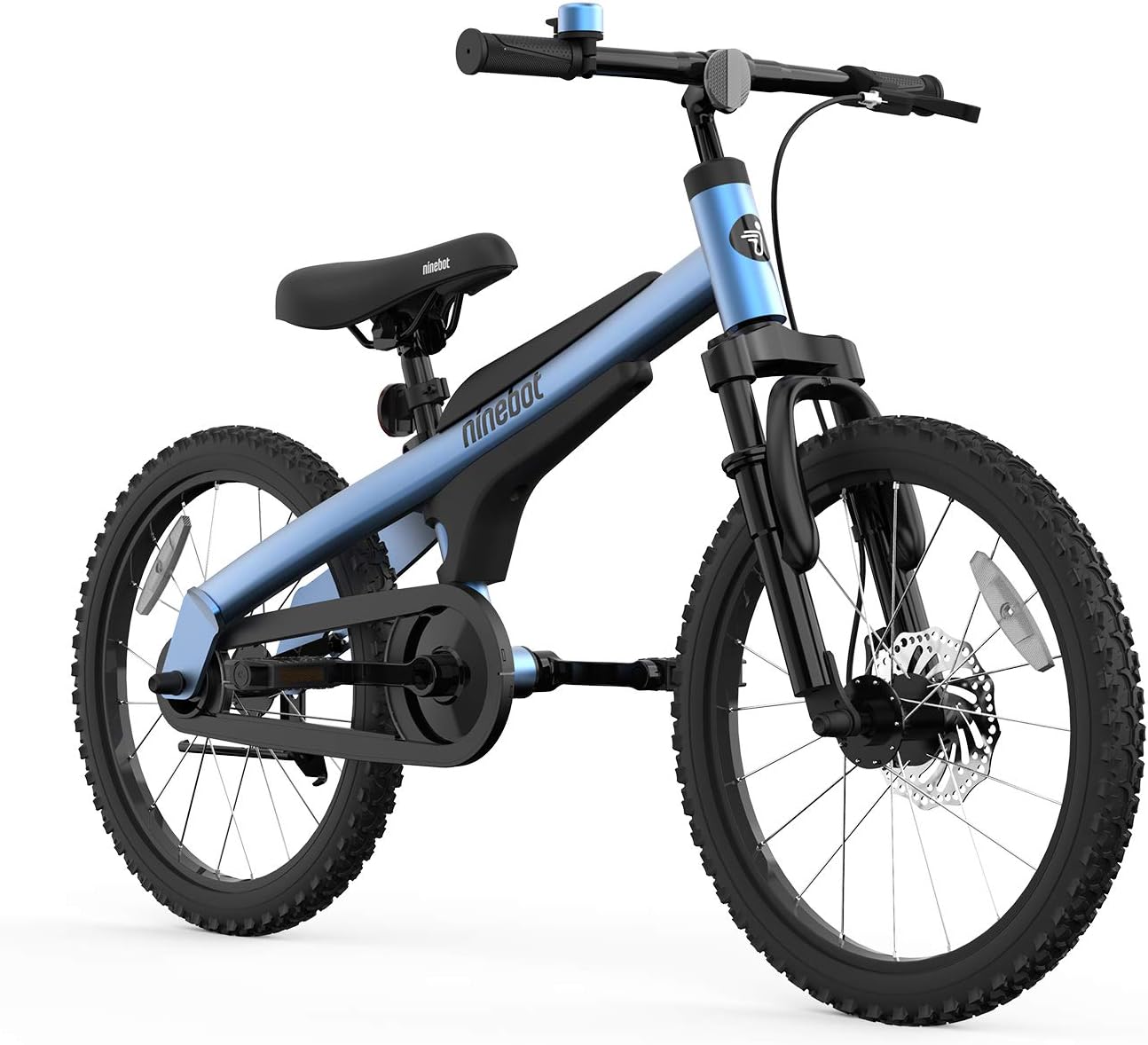 Segway Ninebot 18" Kids Bike Ages 5-10, w/Aerospace Aluminum Frame, Enclosed Chain, Shock Absorbing Suspension, Disc Brakes and Kickstand - Red & Blue