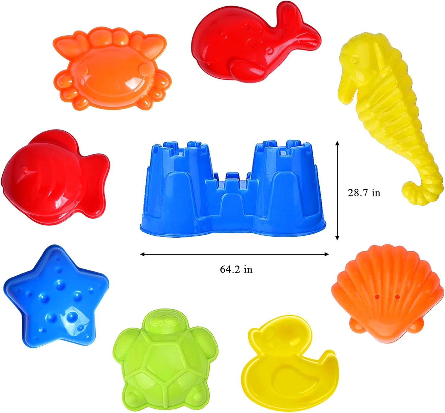 Beach Toys, 19 Piece Sand Toys Set Kids Sandbox Toys includes Water Wheel Beach Tool Kit Bucket Watering Can Molds sand Toys Mesh Bag for Travel, beach Toys for Kids Ages 3-13