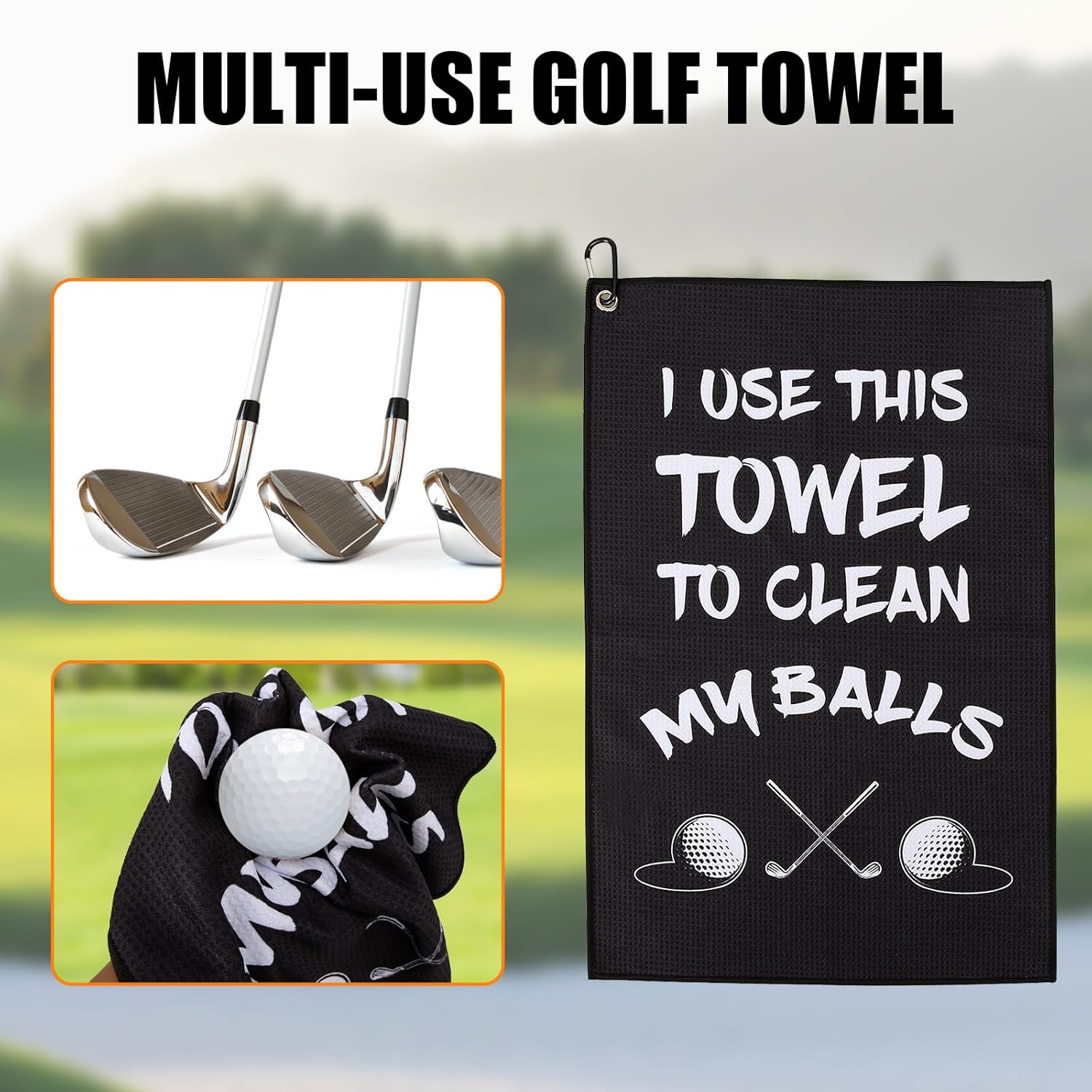 Microfiber Golf Towel,Printed Funny Golf Towels for Men,Golf Towels for Golf Bags with Clip,Funny Golf Gifts for Men Husband Boyfriend Dad,Golf Lover Gifts,Birthday Gifts for Golf Fan,Golf Accessories