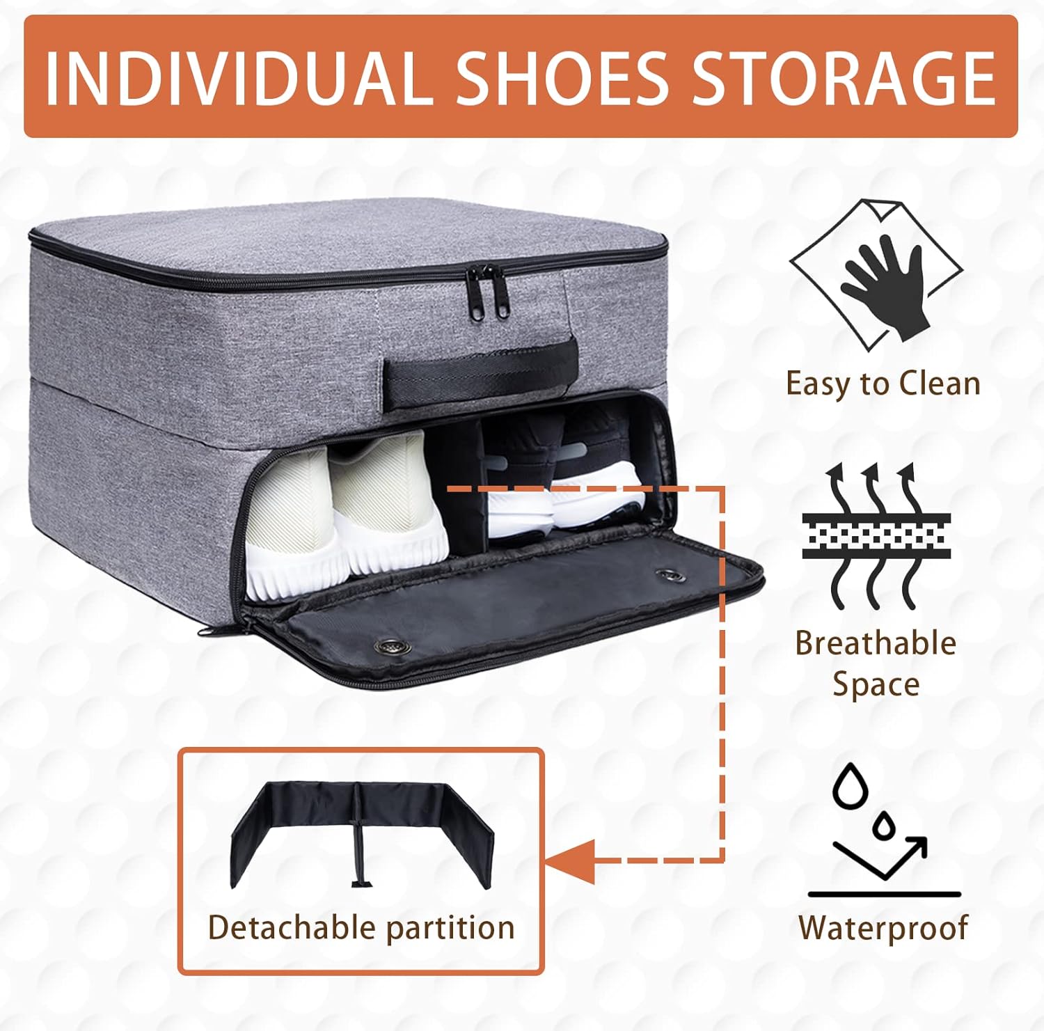 Golf Trunk Organizer 2 Layer, Car Golf Organizer with Ventilated Compartment for 2 Pair Shoes, Golf Trunk Storage Locker for Golf Accessories, Balls, Tees, Clothes, Gloves, Golf Gifts for Men