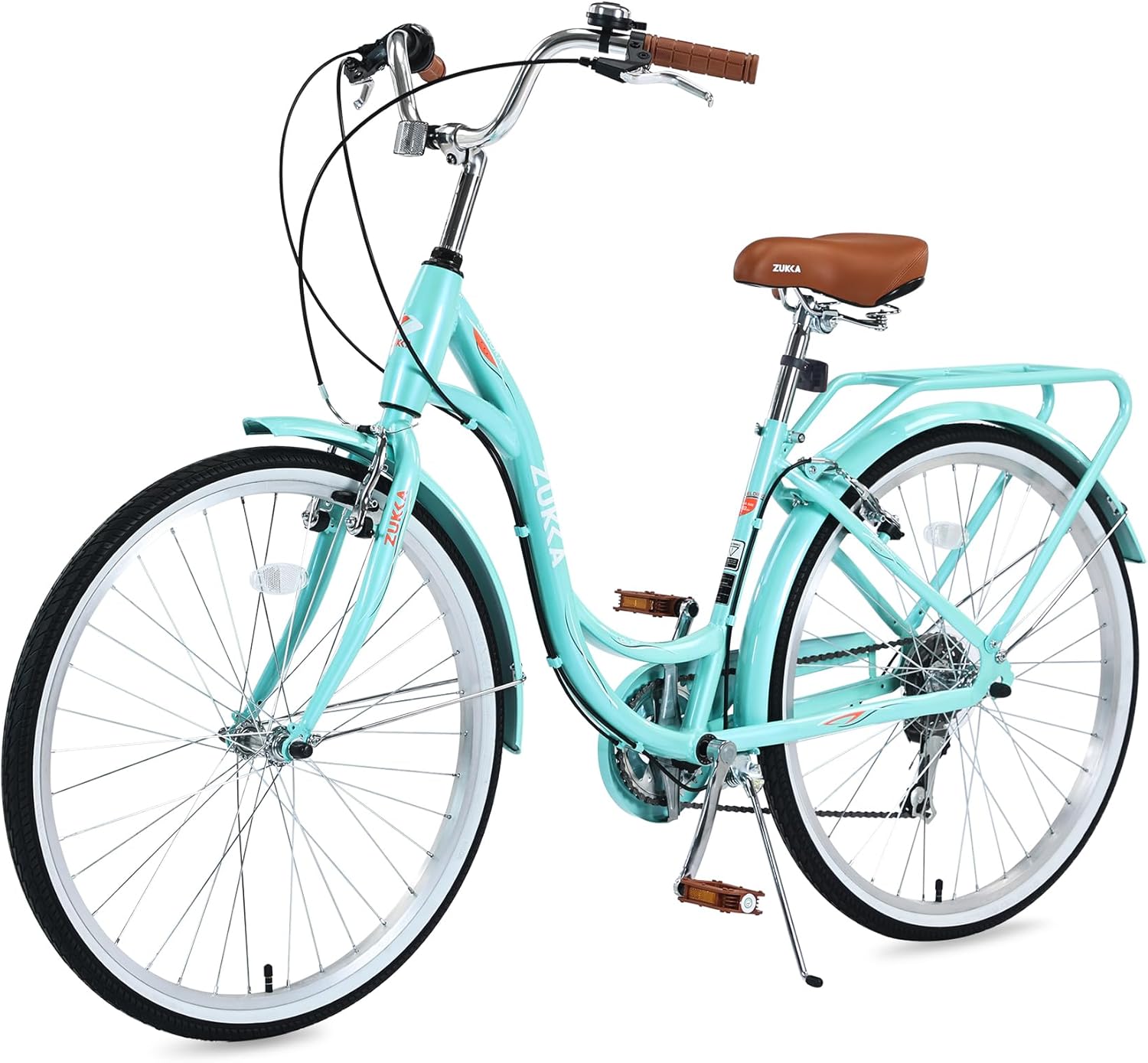 Womens Beach Cruiser Bike 26 Inch Bicycles for Women Adjustable Seat Bike, 7 Speed Commute Bike for Women Adults, Complete Cruiser Bikes Womens Bicycle