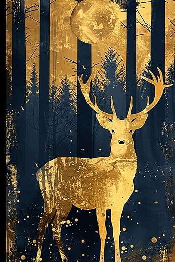 WishMerge Golden Deer Bullet Journal Cover Design