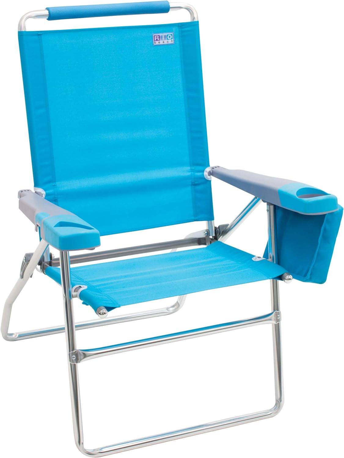 Rio Brands 17" Extended Height 4-Position Folding Beach, Camping, Lawn Chair