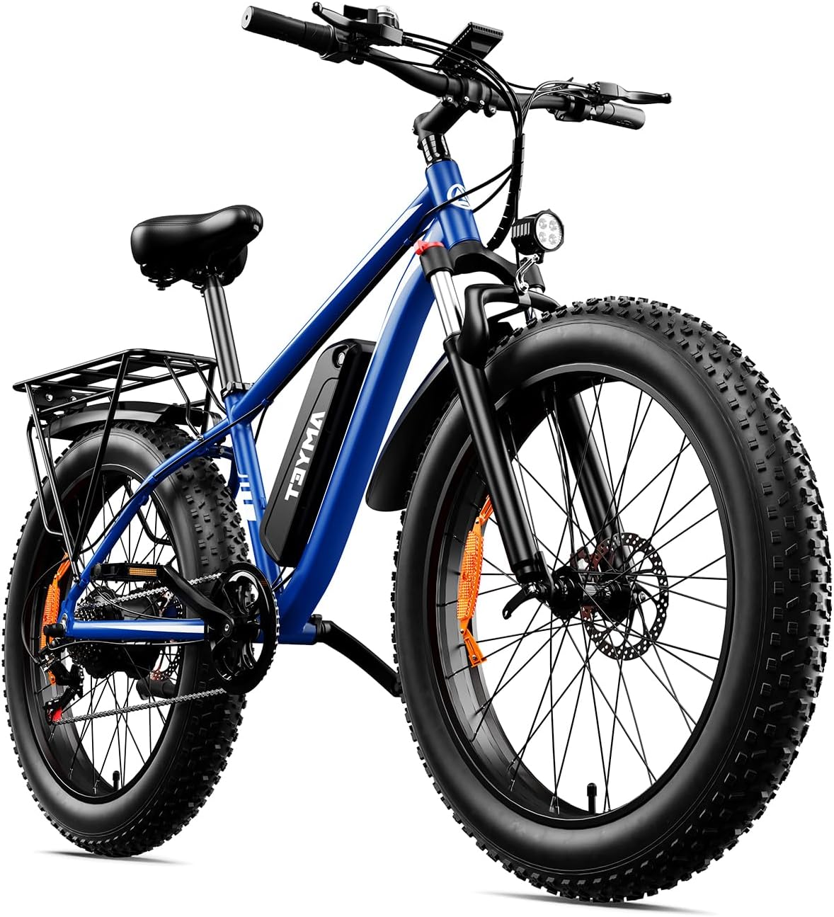 EB26 Electric Bike for Adults Peak 1500W Electric Bicycle 48V 15AH (720WH) Battery Electric Bike 26" Fat Tire Mountain 28mph 7 Speed Gears Dual Shock Absorber Electric Bike