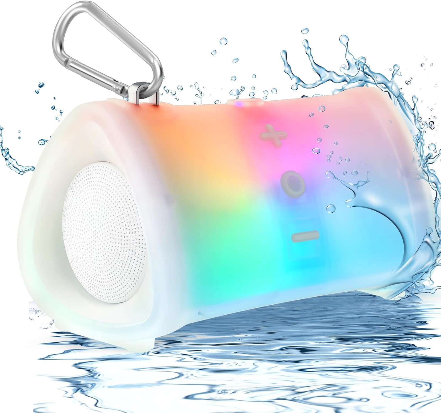 EBODA Shower Speaker Bluetooth Waterproof, IPX7 Waterproof Portable Wireless Speakers with RGB Light, 2000mAh for Travel, Party, Beach, Camping, Kayaking, Gifts for Women, Kids, Men, Teen