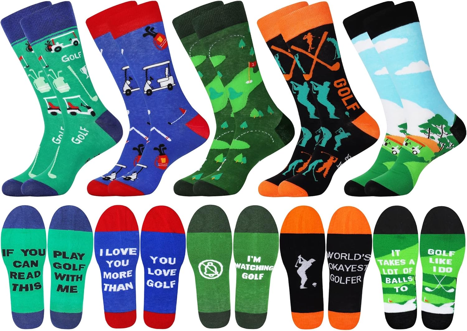 Jeasona Mens Funny Fun Crazy Funky Dress Crew Socks Gifts for Men Dad Grandpa