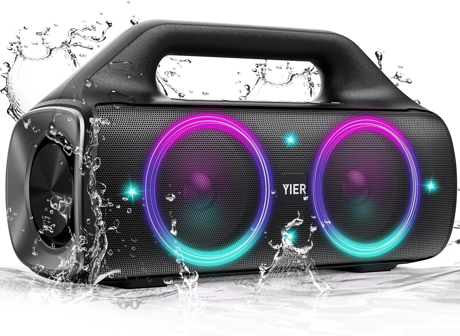 Portable Bluetooth Speakers, 80W Peak Wireless Outdoor Speaker with Subwoofer, Deep Bass, IP67 Waterproof, 100dB Loud Party Speakers for Camping, Beach, Garage