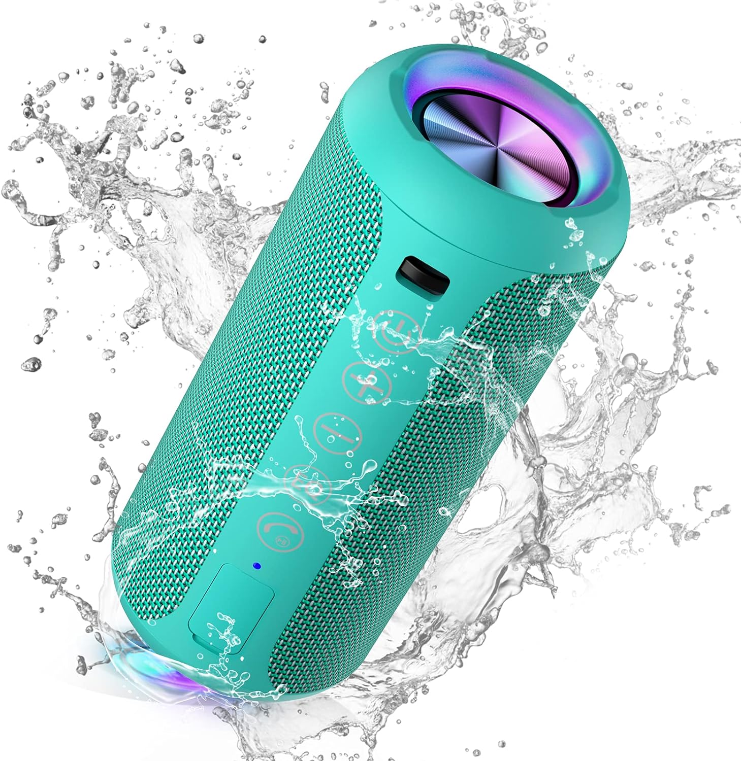 Ortizan Portable Bluetooth Speakers, IPX7 Waterproof Wireless Speaker with 24W Loud Stereo Sound, Outdoor Speaker with Bluetooth 5.3, Deep Bass, RGB Lights, Dual Pairing, 30H Playtime for Home, Party