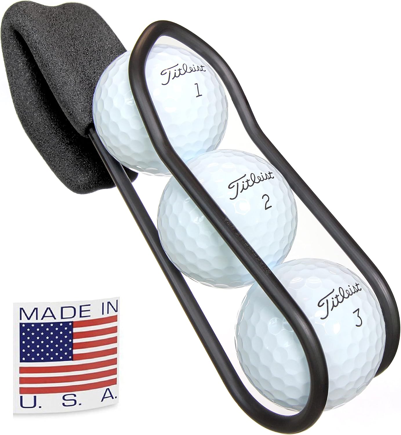 Golf Ball Holder - Pro with Quick-Draw Release (Black)