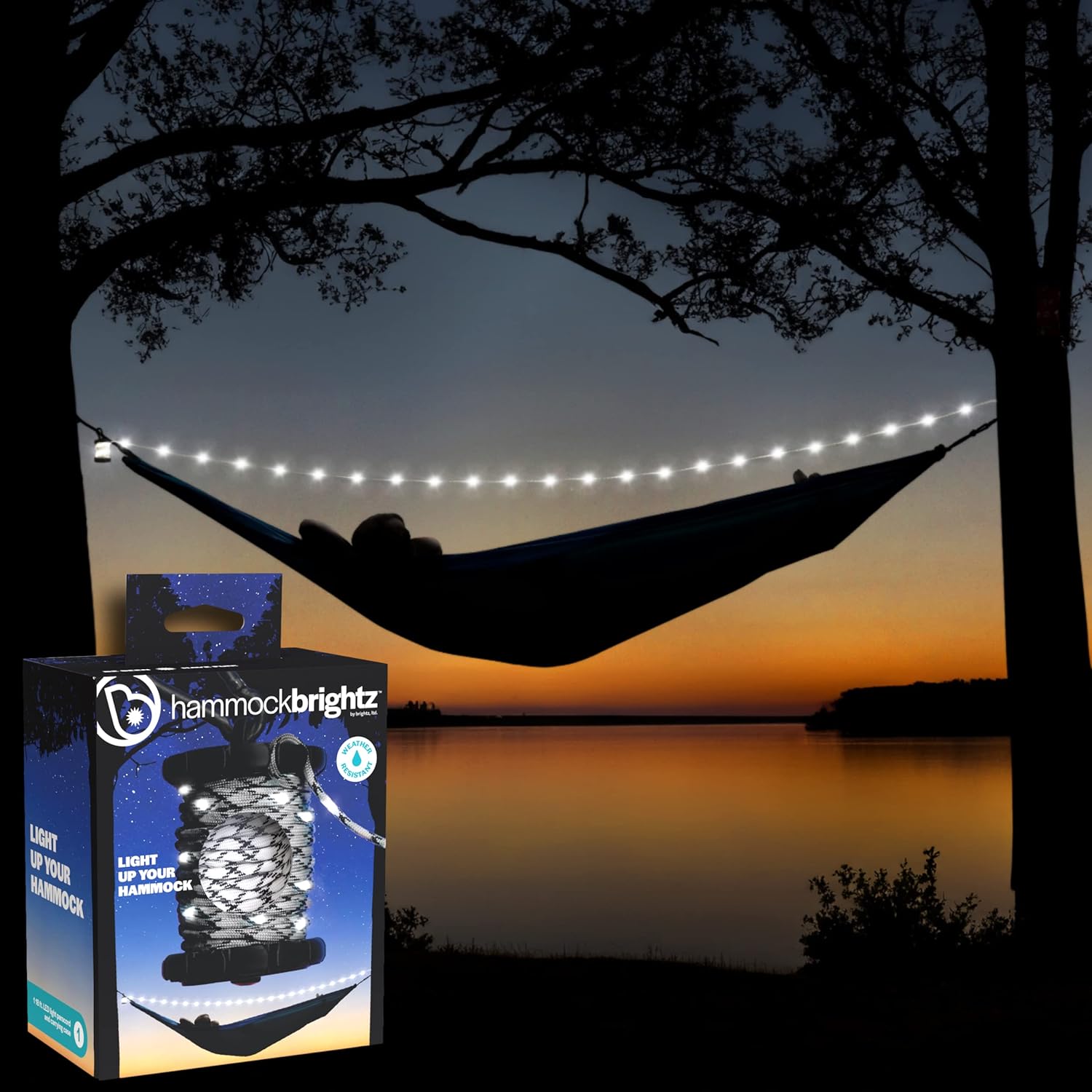 Brightz Hammock Lights Hammock Accessories for Camping String Lights Hammock Camping Accessories Light Up Hammock Burning Man Lights Burning Man Accessories Camping Lights - 18' Paracord Light Rope