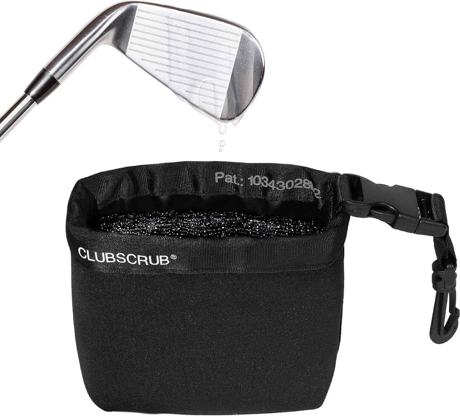 Golf Club and Golf Ball Cleaning Bag, Waterproof Clean Face Technology Liner, Detachable Clip, Machine Washable, Cleans Club Grooves, Dry Exterior (Neoprene or Microfiber Option Available)