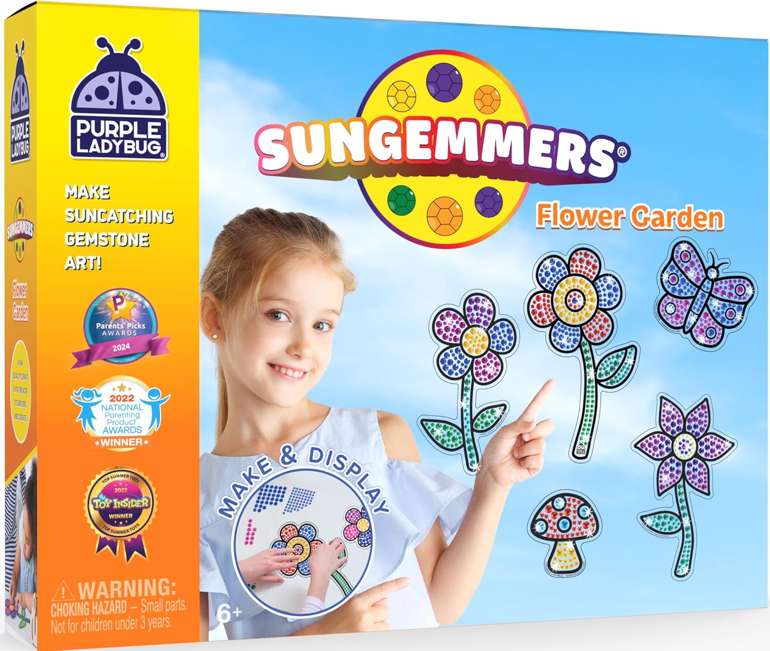 SUNGEMMERS Gem Art for Kids Crafts - Suncatcher Kit for Kids, 8 7 6 Year Old Girl Birthday Gift - Arts and Crafts for Kids Ages 4-8 8-12 6-8 Girls & Boys and Fun Craft Kit Summer Kids Activities Gift