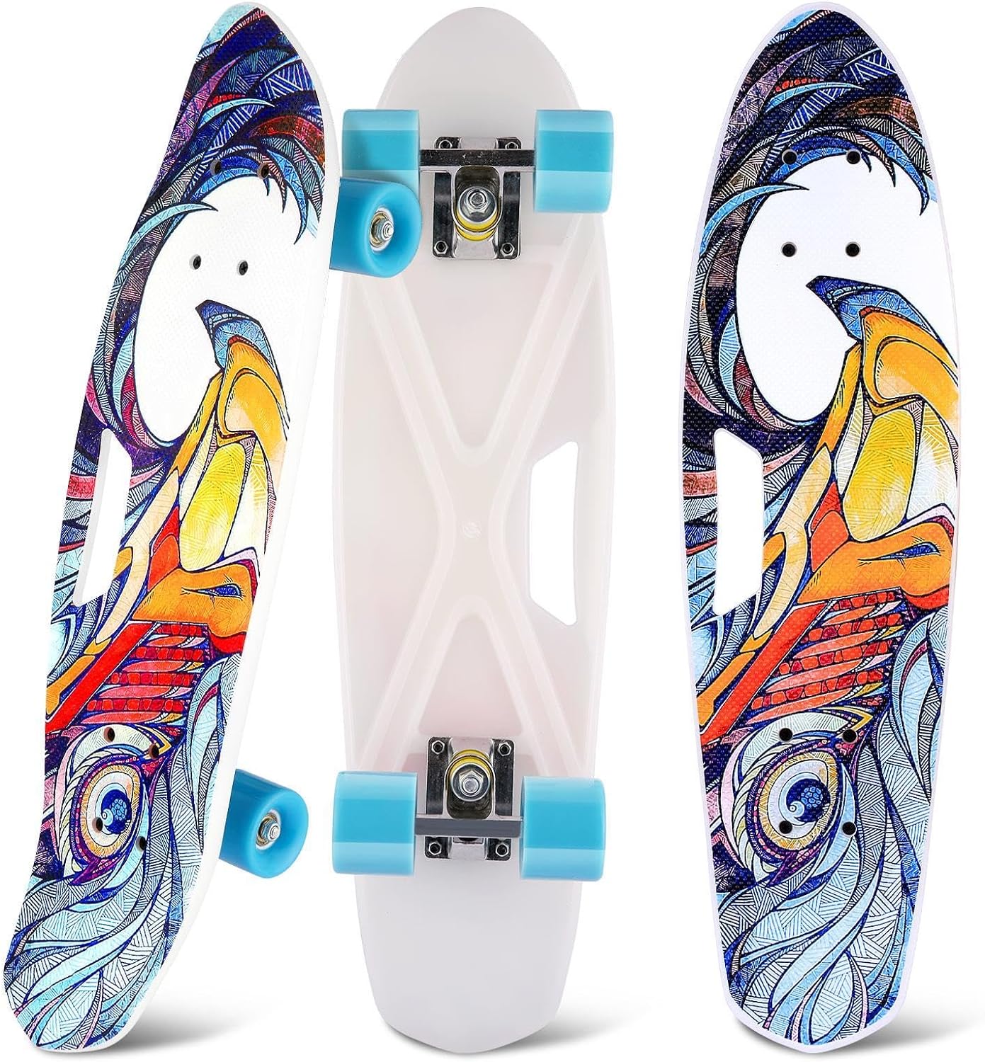 Skateboard for Beginner, Complete Skateboards, 26 Inches Kids Teen Girl Boy Skateboarding, Mini Cruiser Skateboard