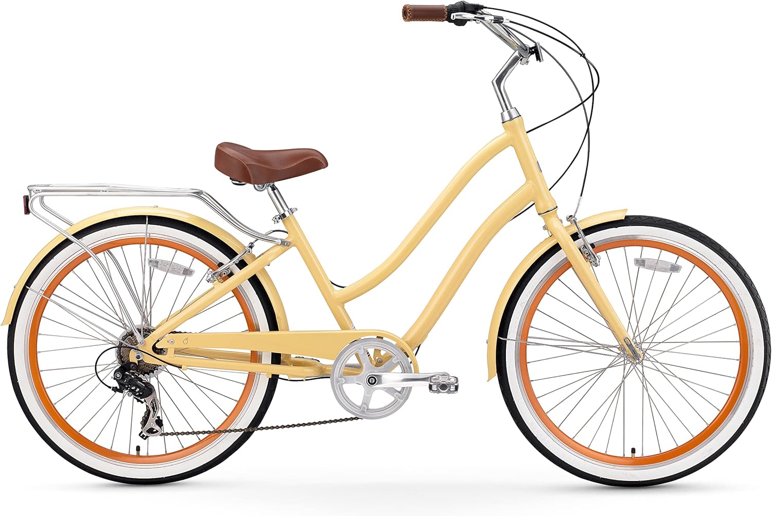 sixthreezero EVRYjourney Women's Beach Cruiser Bike, Step Through Hybrid Bicycle, 24 or 26 Inch Wheels, Multiple Speed Options and Colors