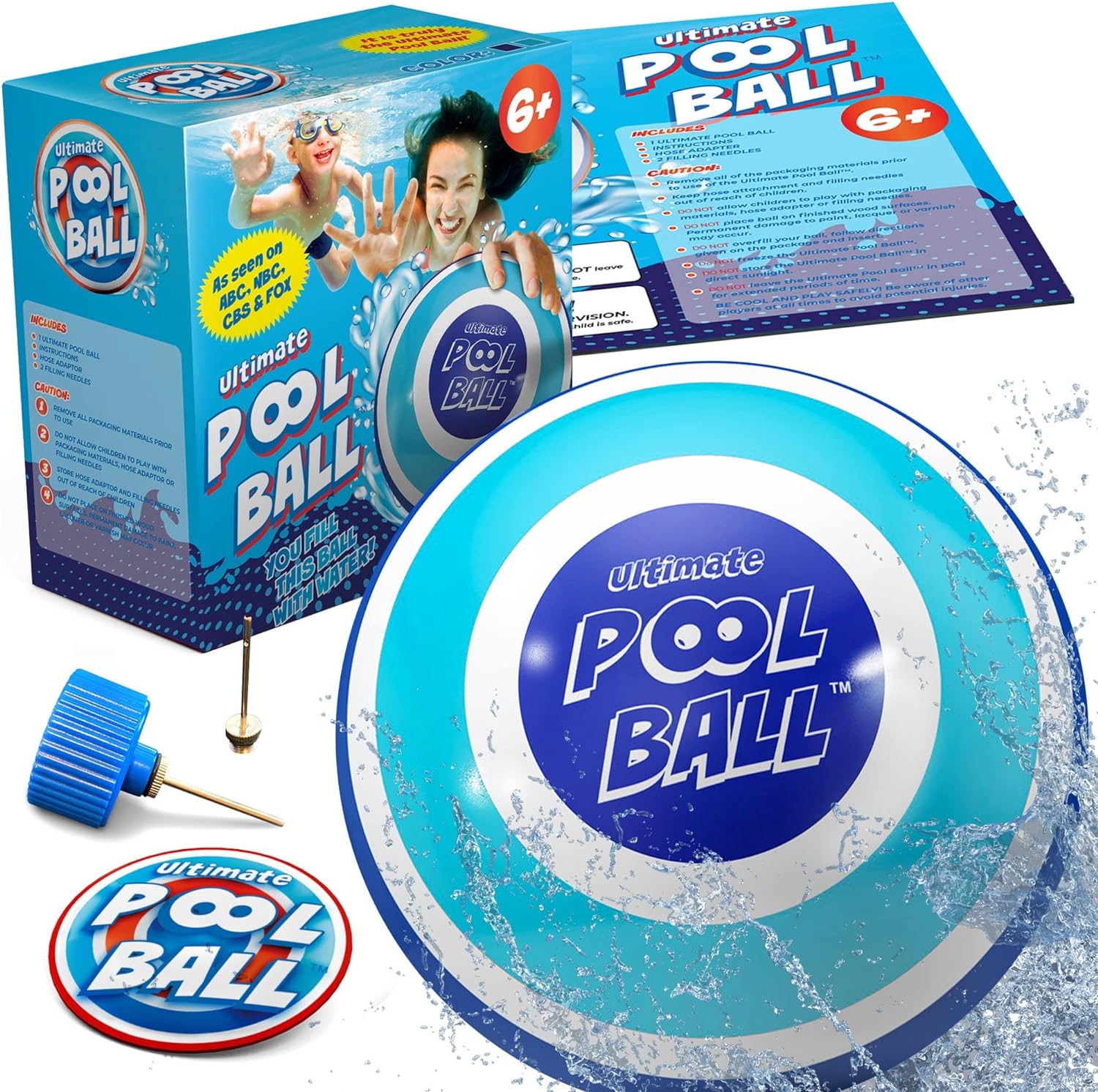 The Ultimate Pool Ball - You Fill This Ball with Water to Play Underwater Games - Dribble Off The Pool Bottom & Pass Under Water for Endless Summer Fun with Friends & Family - Ultra-Durable & Bright