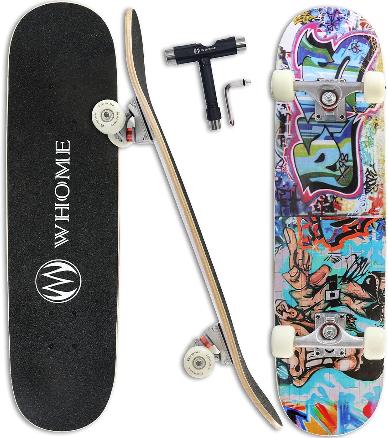 Skateboards for Adults/Kids Teens/Girl Beginner/Boy - 31"x8" Pro Standard Skateboard Complete 8-ply Alpine Maple Deck ABEC-9 Bearings with T-Tool