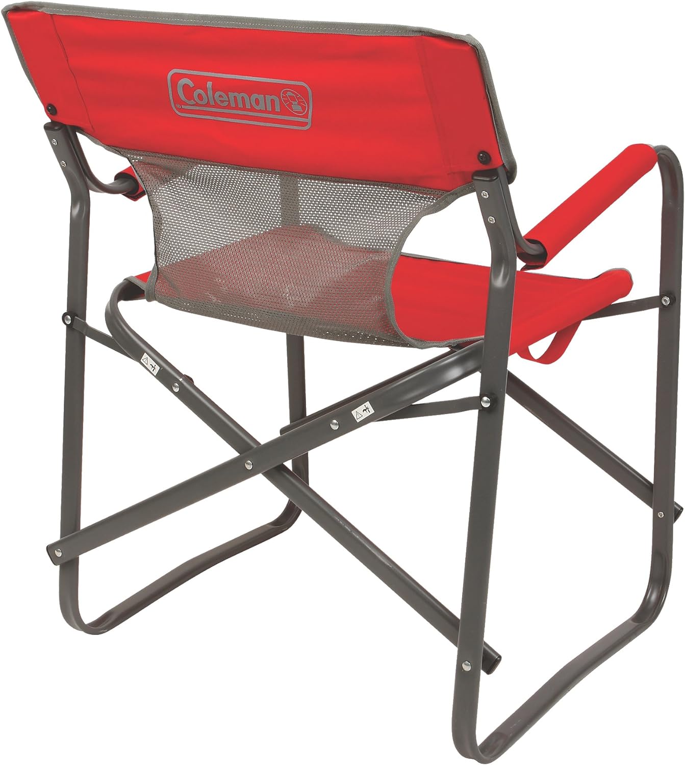 Coleman Outpost Breeze Steel Deck Chair, Portable Folding Chair with Padded Arm Support & Angled Sitting Position for Comfort, Great for Camping, Patio, Tailgating, Sideline Sports, & More